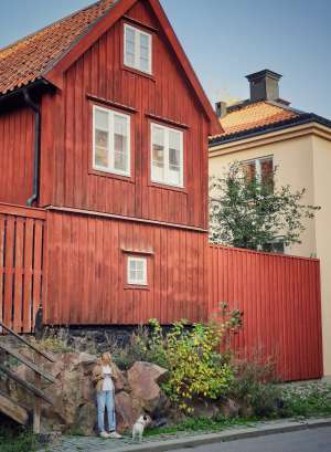 Una casa de madera en el bohemio barrio de Södermalm.