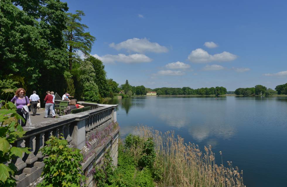 Mirador sobre el lago Heilige See, en Potsdam, a pocos kilómetros de Berlín.