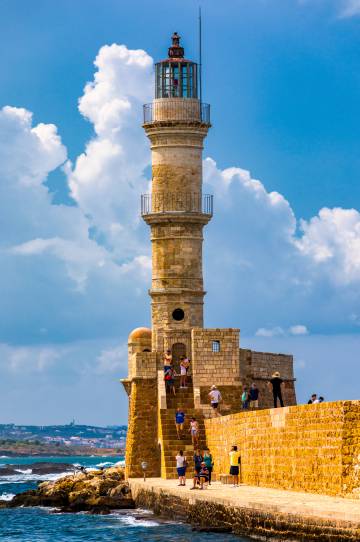 The old Venetian lighthouse in the city of Chania (Crete).
