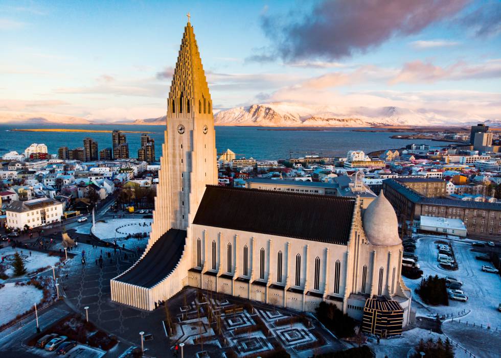 Hallgrímskirkja church in Reykjavik.