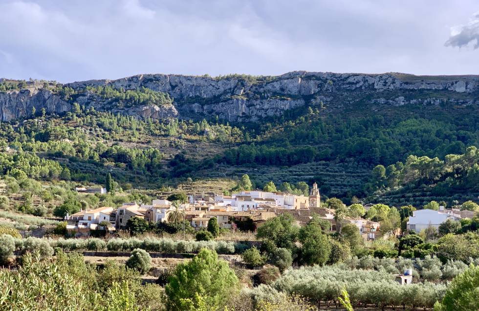 The town of Benialí, in the Vall de Gallinera (Alicante).