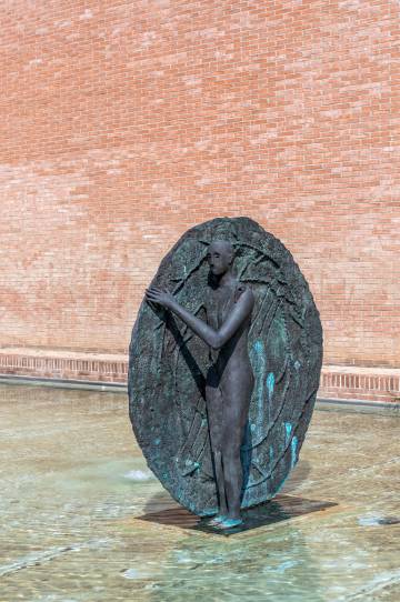 A sculpture in the garden of MAMBo, the museum of contemporary art in Bologna.