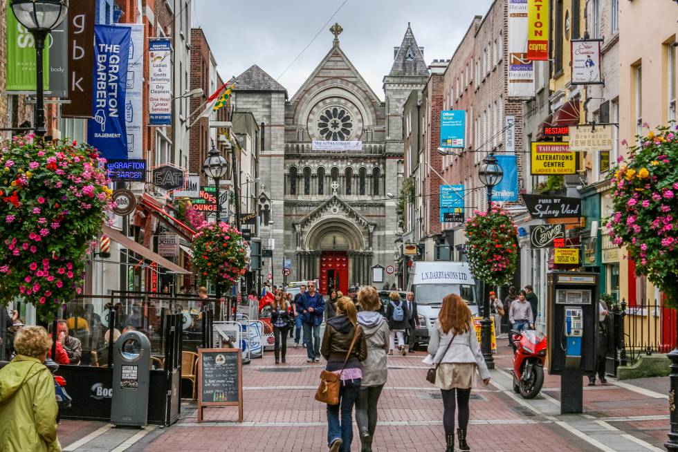 Grafton Street, la principal calle comercial de Dublín.