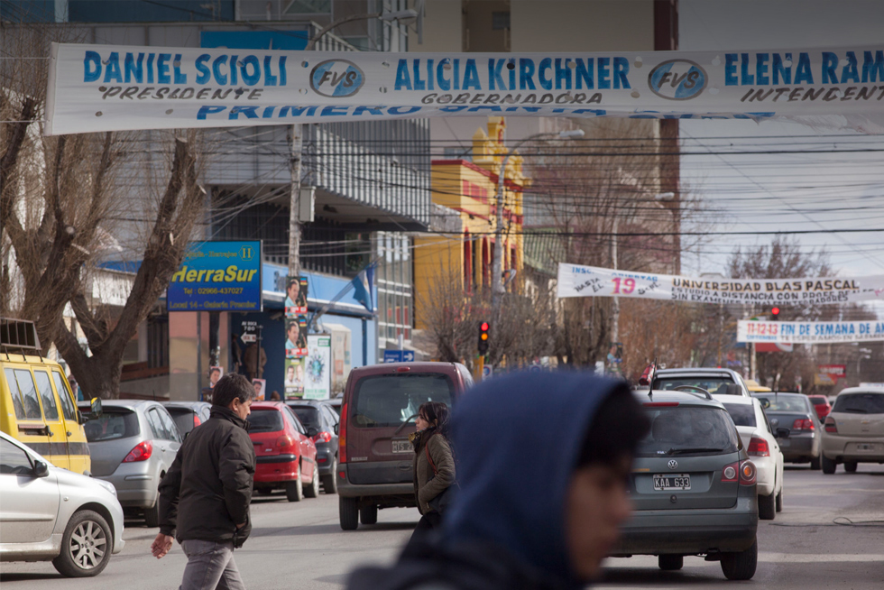 Cartel Daniel Scioli en las calles de Río Gallegos 