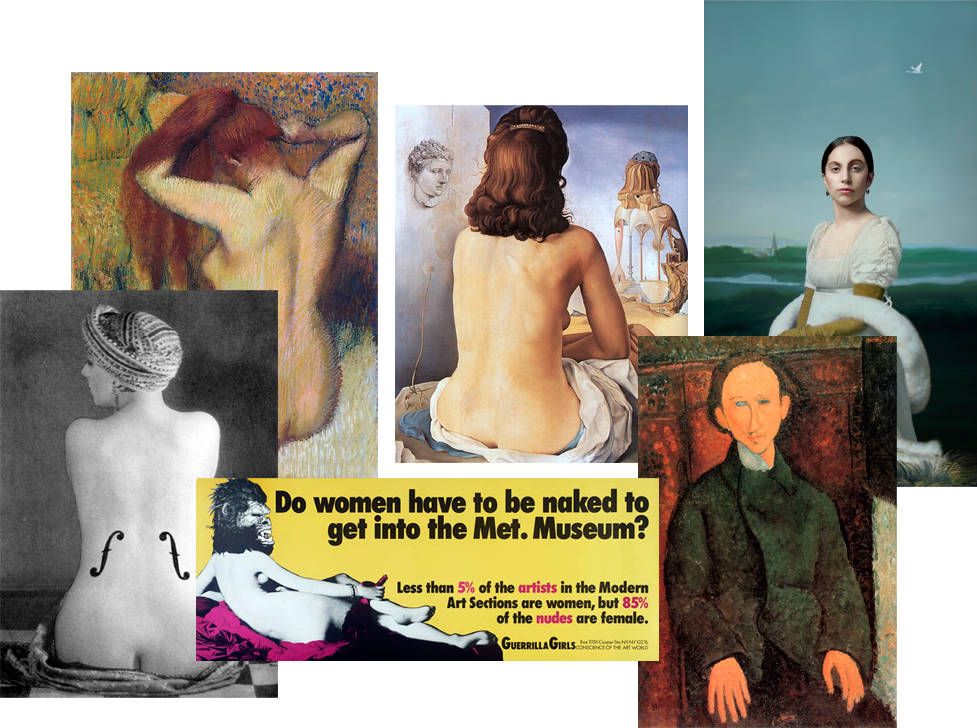 Composición con cuadros de autores variados