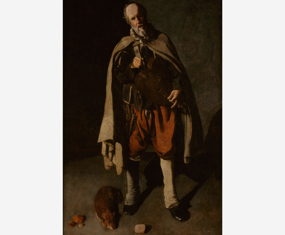 Tañedor de zanfona con perro