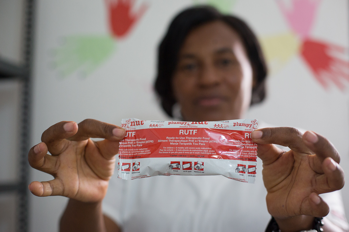 El Plumpy Nut, el saquito nutritivo básico en este centro