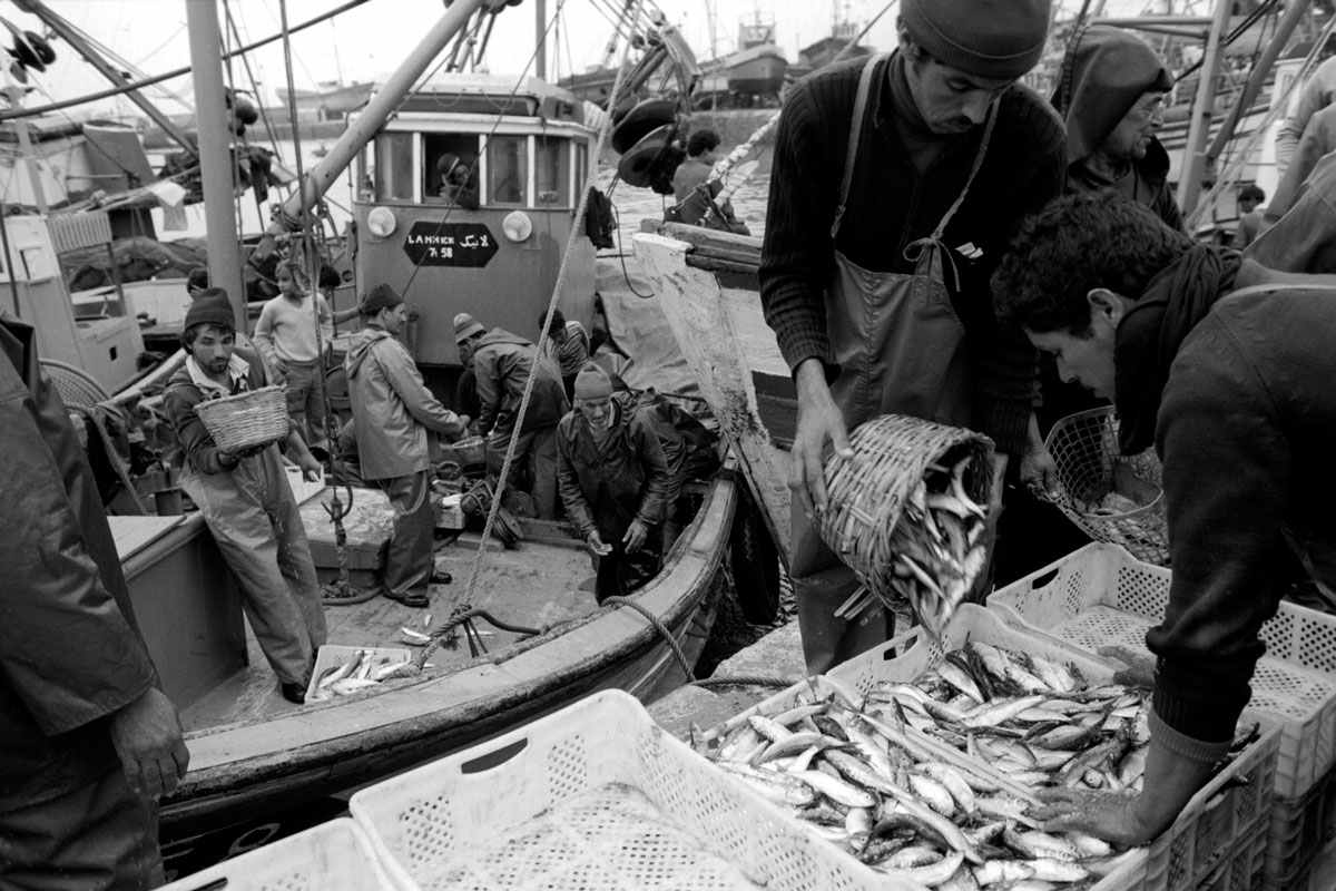 Pescadores en Marruecos, en 1980