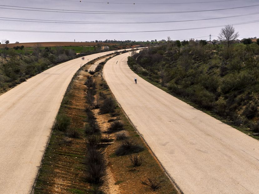 La carretera MP-203 a la altura de Mejorada del Campo, en una imagen de este martes.