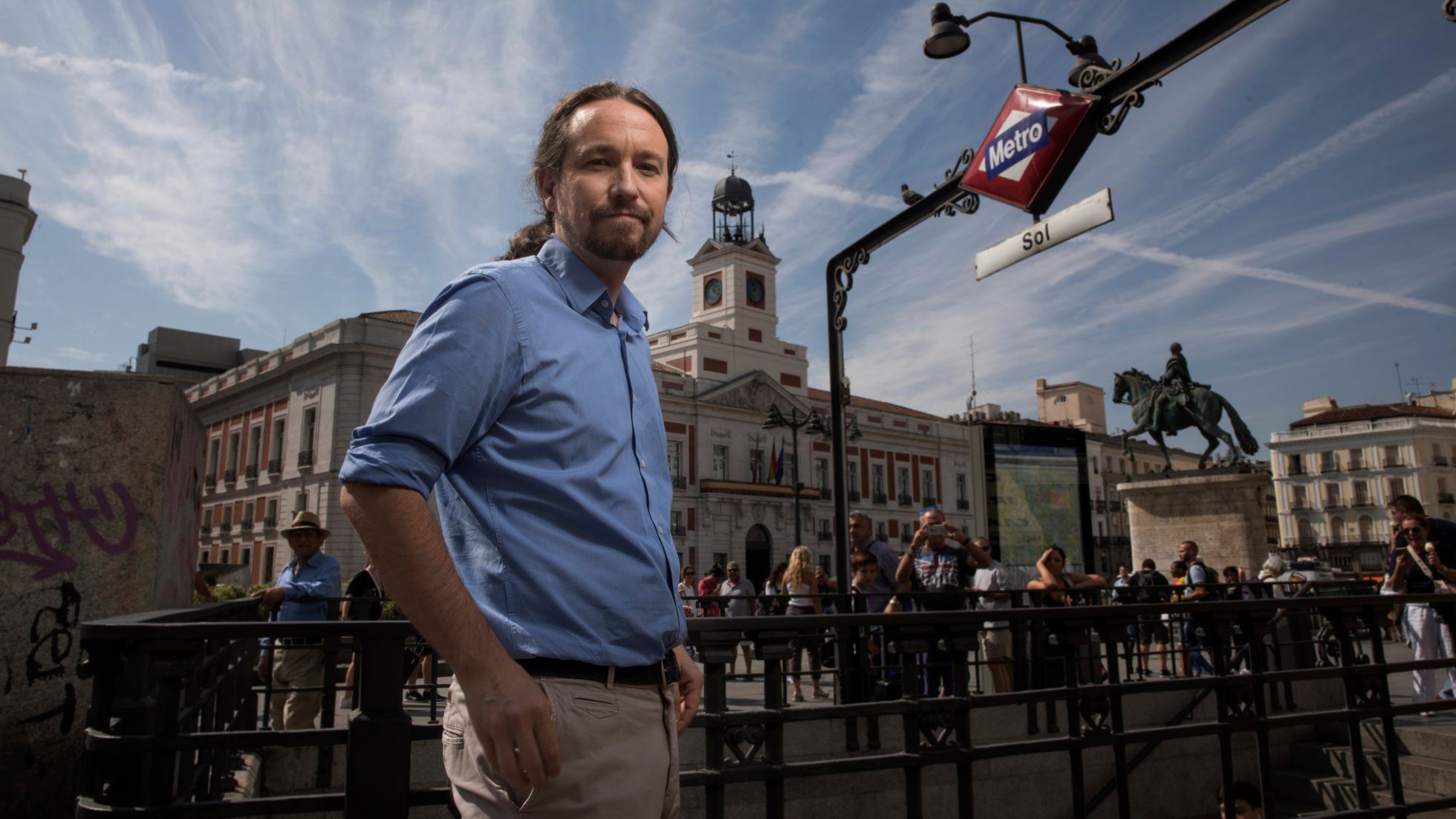 Pablo Iglesias, en la Puerta del Sol (Madrid).