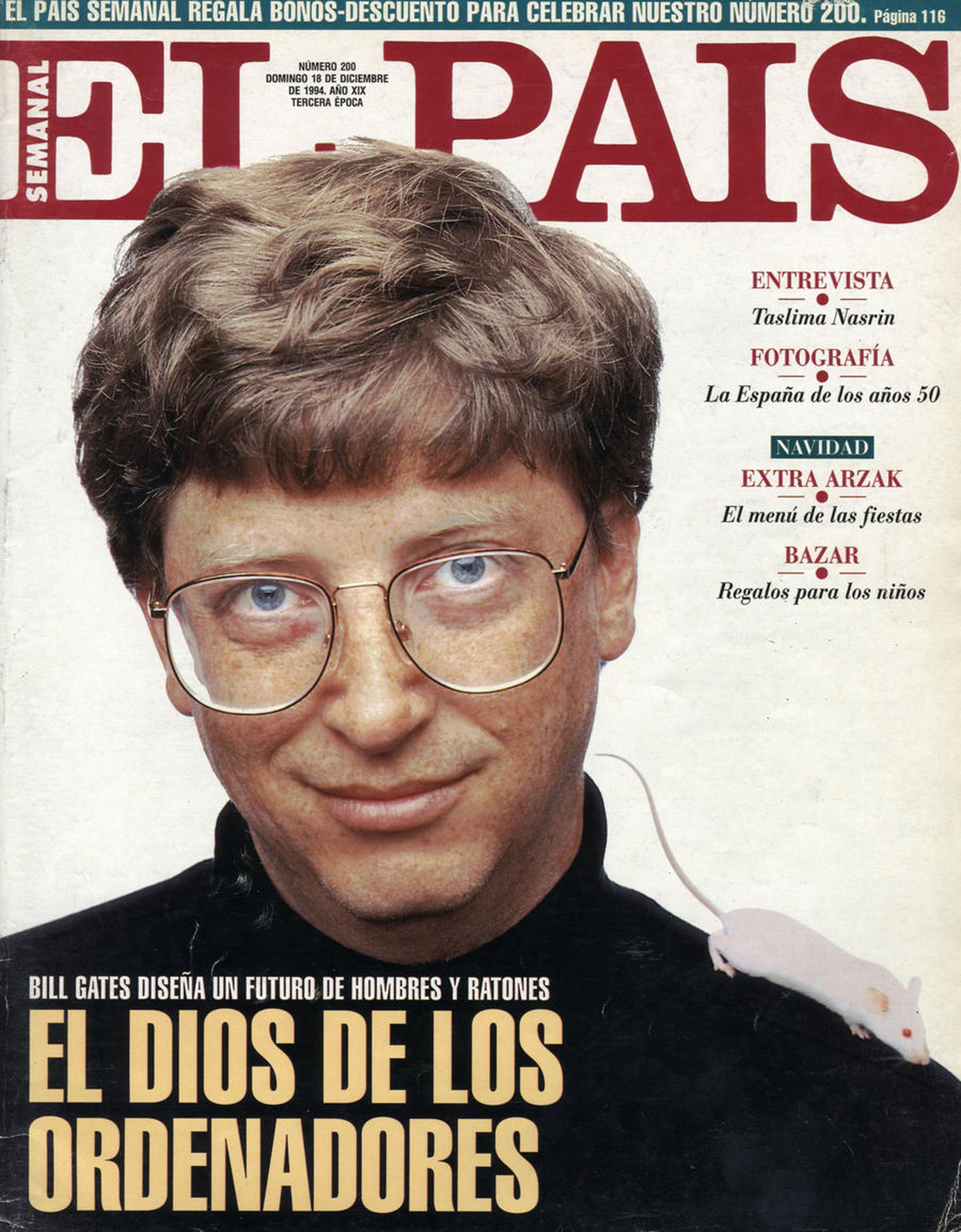 Bill Gates, en la portada de El País Semanal en 1994.