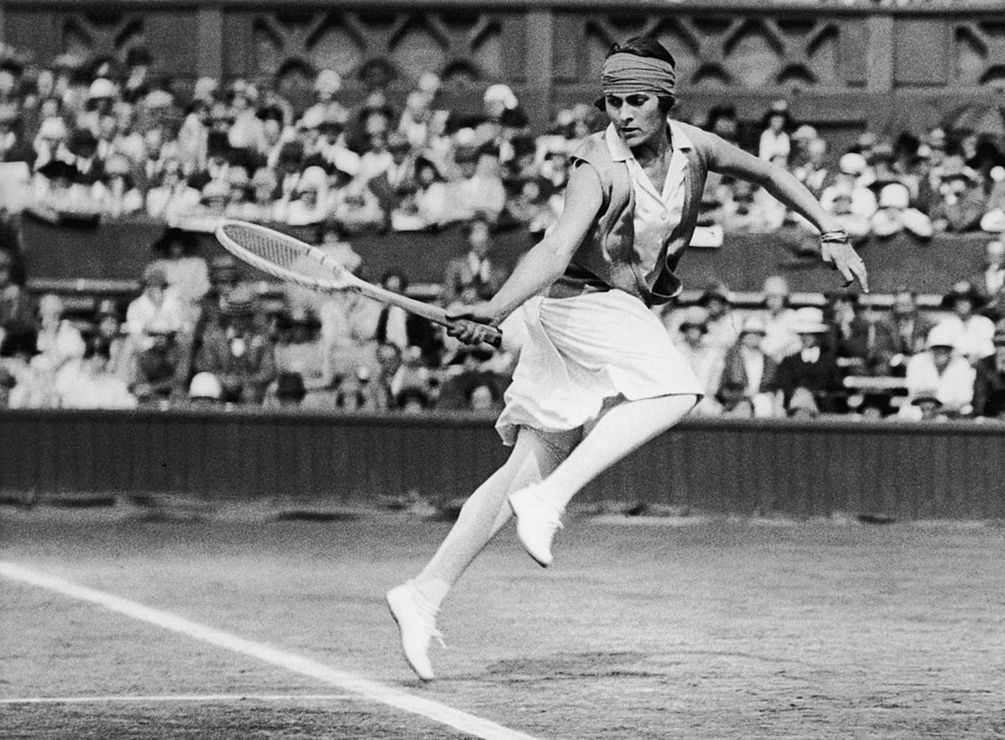 Lilí Álvarez, durante un partido de Wimbledon en 1926.