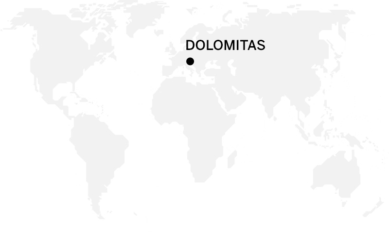 Mapa con localización en Dolomitas