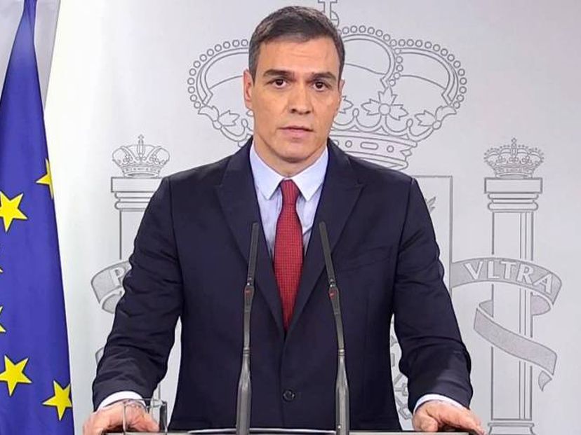 Spanish Prime Minister Pedro Sánchez after today’s Cabinet meeting.