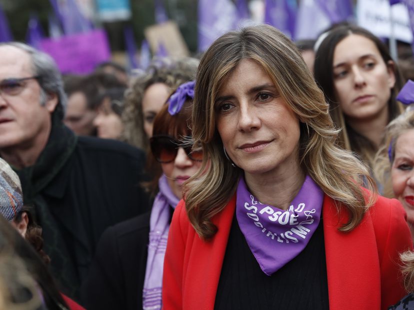 Begoña Gomez at last Sunday’s International Women's Day march in Madrid.