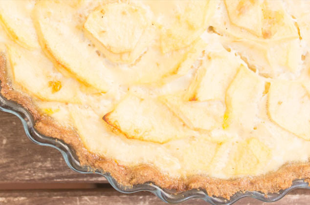 Tarta de castañas y pera