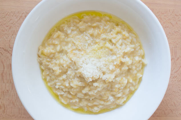 Risotto de calabaza, jengibre y limón