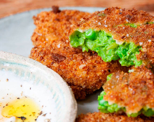 Bocaditos de guisantes y menta