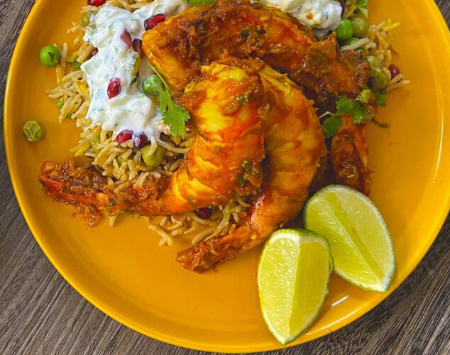 Gambas con curry de tamarindo