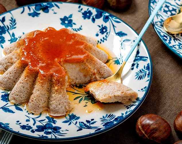 Flan de castañas