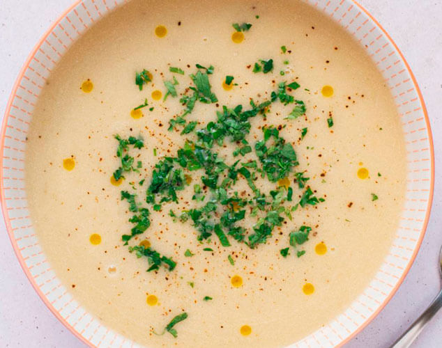 Crema de apionabo y manzana