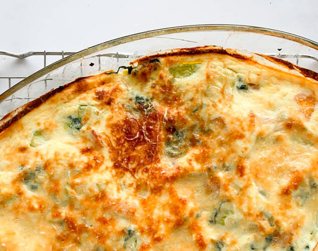 Gratén de calabaza y espinacas