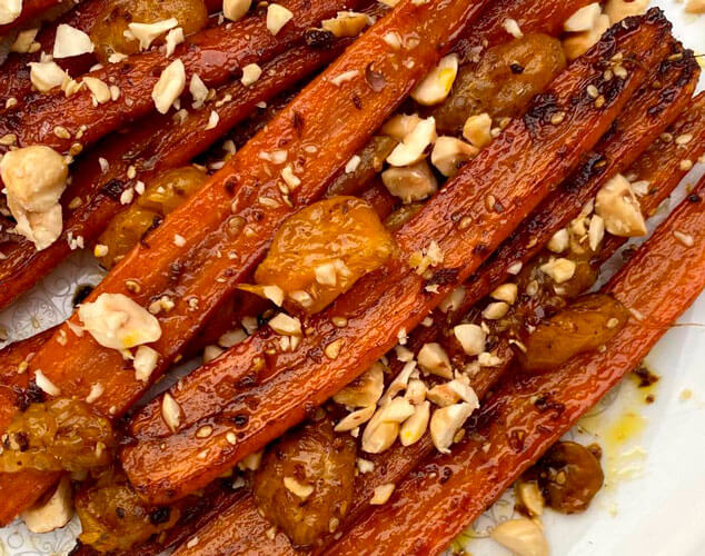 Zanahorias glaseadas con mantequilla tostada