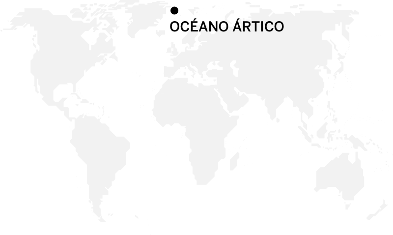 Mapa con localización en Océano Ártico
