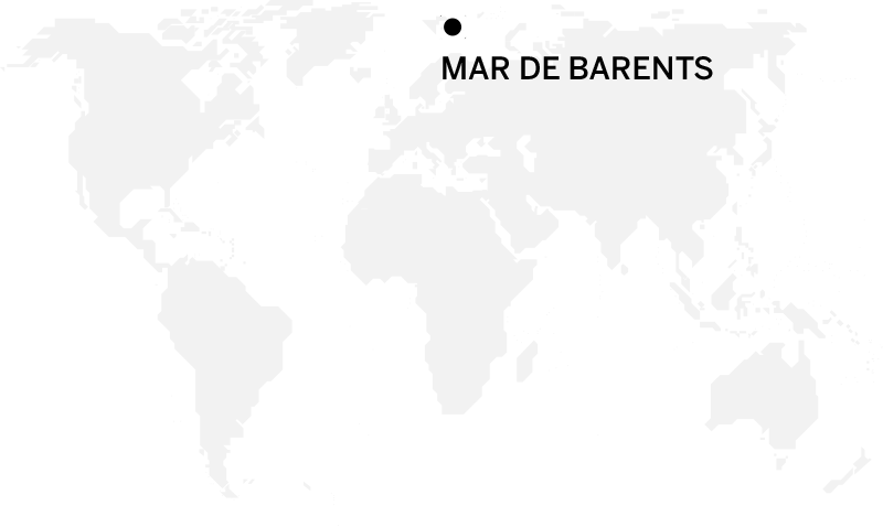 Mapa con localización en Mar de Barents