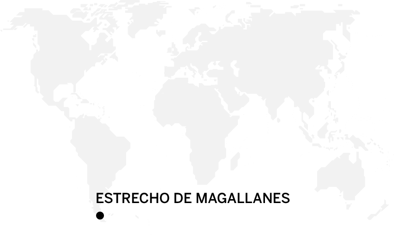 Mapa con localización en Estrecho de Magallanes