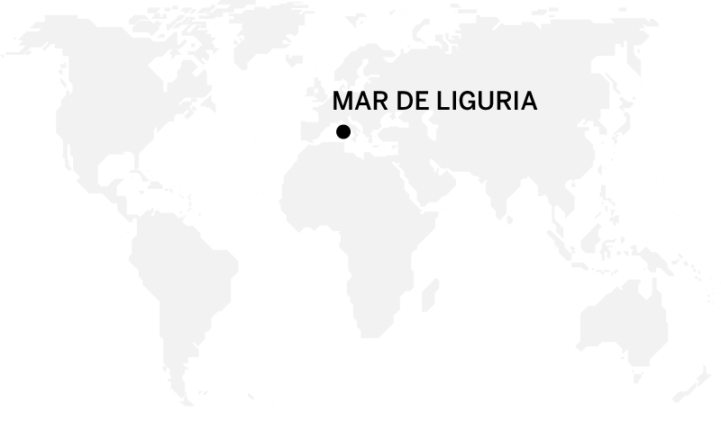 Mapa con localización en Mar de Liguria