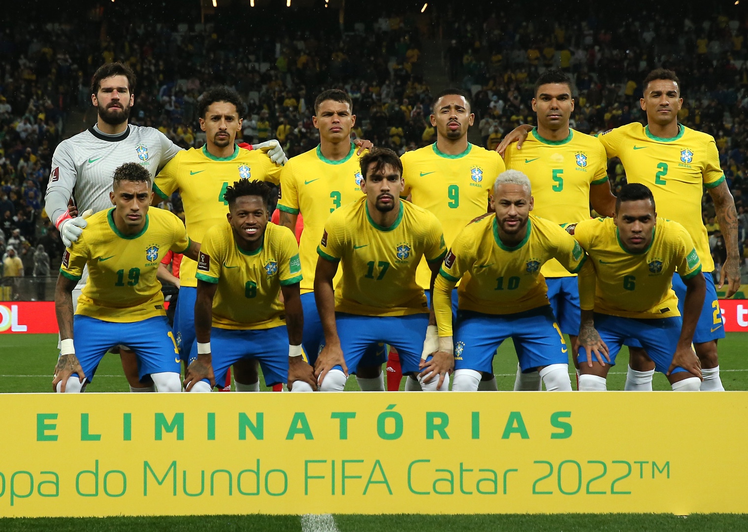 Alineación de la selección Brasil