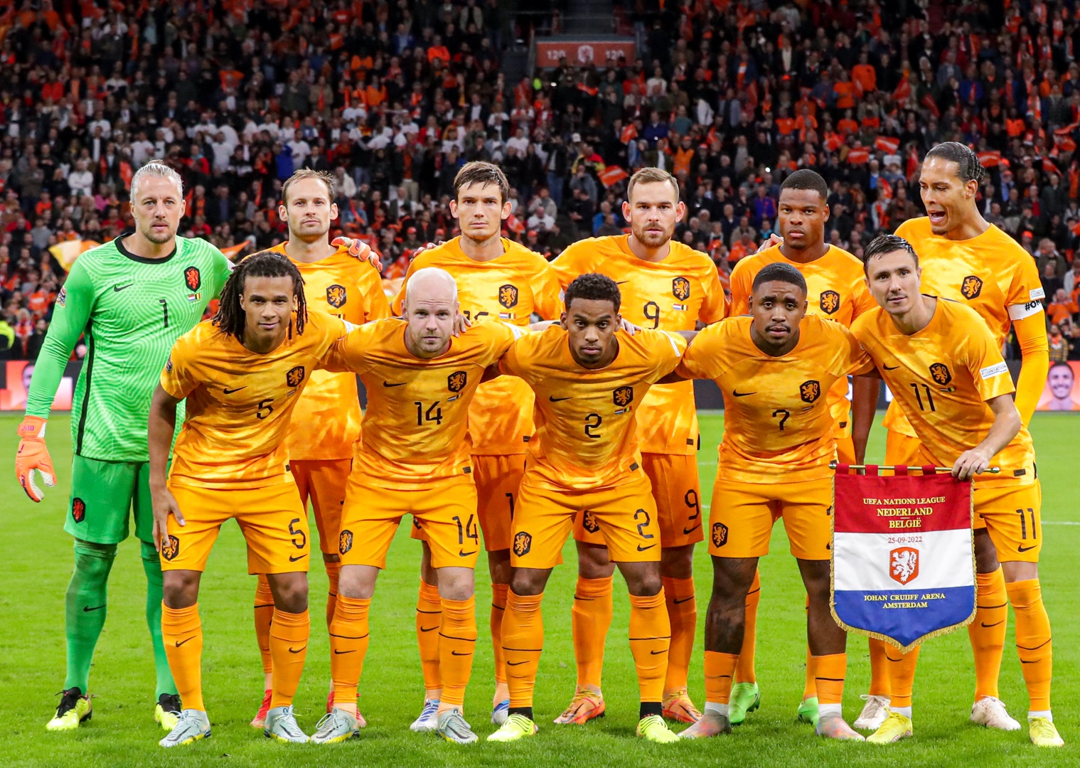 Alineación de la selección Países Bajos
