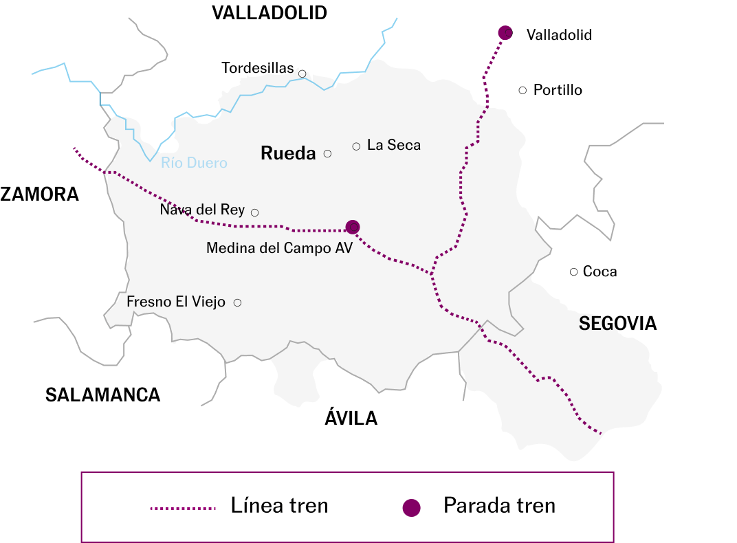 Mapa del recorrido en tren