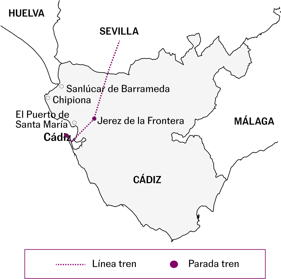 Mapa del recorrido en tren