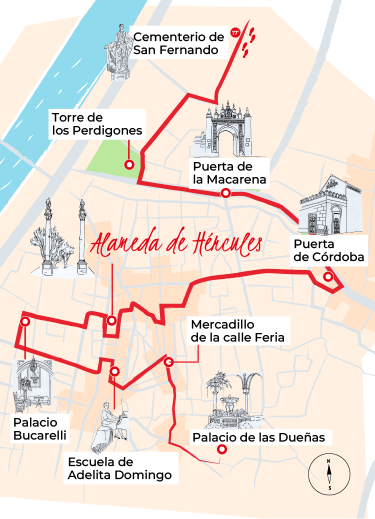 Ilustración del área de la Puerta de la Macarena