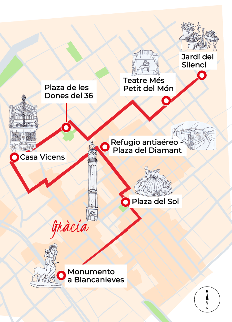 Ilustración del área de Gràcia