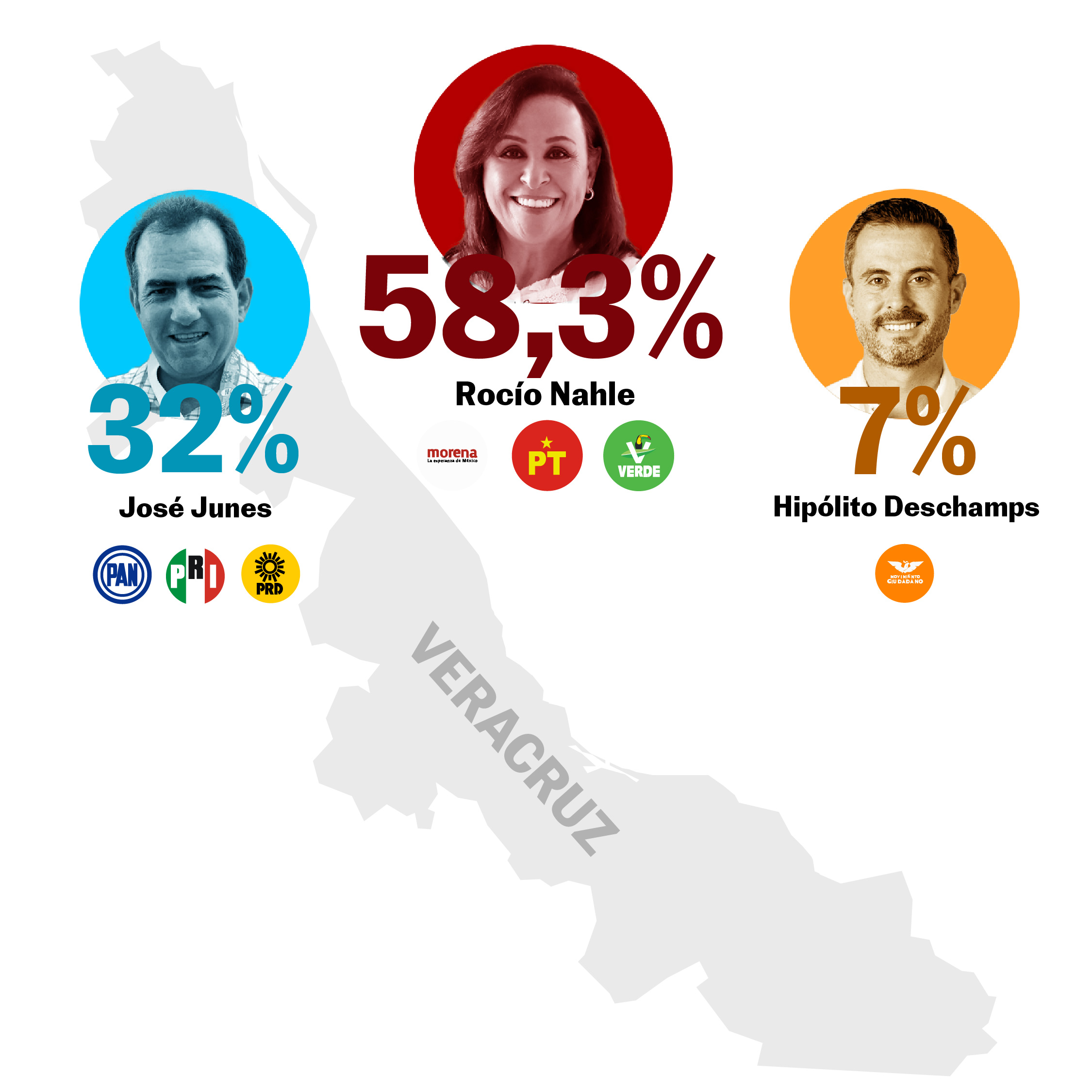 Porcentaje elecciones Veracruz