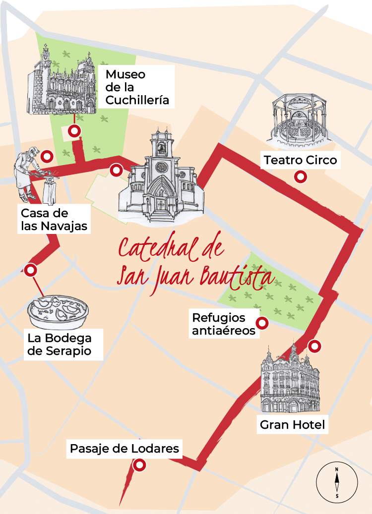 Ilustración del área de la Catedral de San Juan Bautista