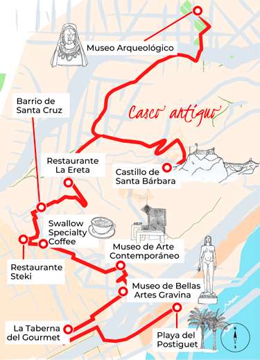 Ilustración del área del Casco Antiguo