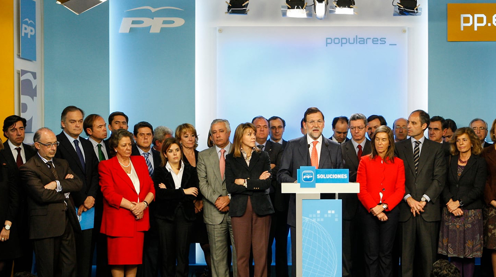 el entonces presidente del PP y del Gobierno, Mariano Rajoy
