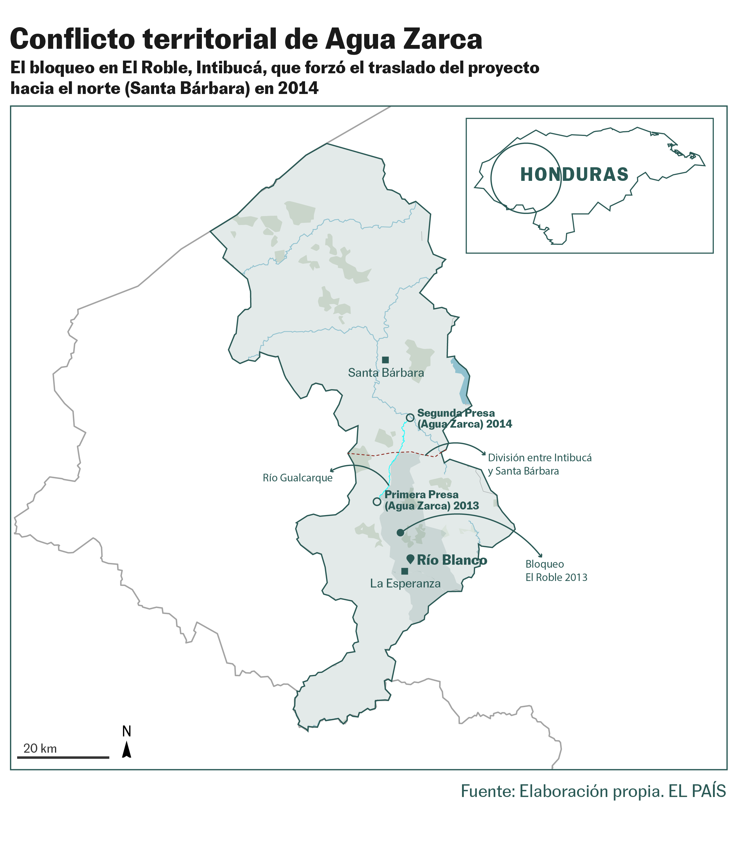 Mapa de la presa Aguazarca