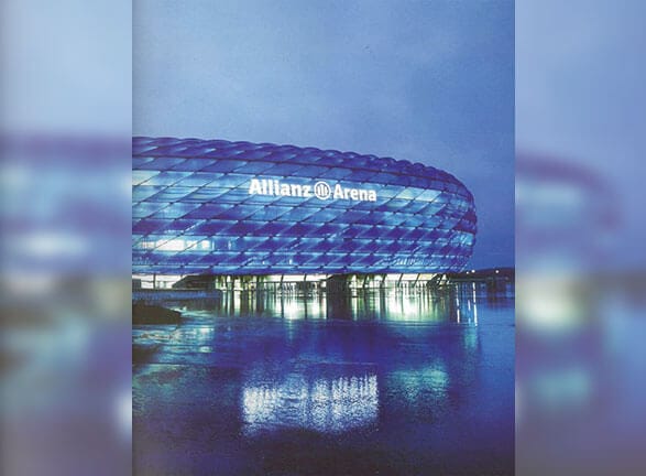 Fotografía del estadio del FC Bayern de Múnich, club de fútbol alemán