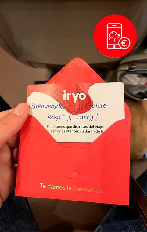 Nota de bienvenida al tren.