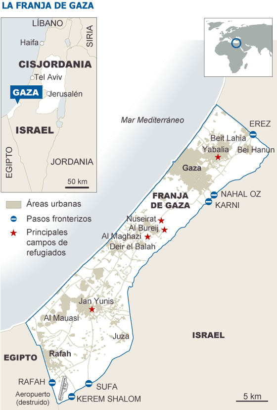Mapa - La Frágil Paz de la Franja de Gaza