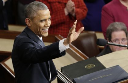 Obama before his 2015 State of the Union.