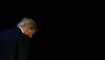 Donald Trump in Iowa after conceding defeat to Ted Cruz.