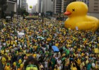 A demonstrator attends a protest against Brazil's President Dilma Rousseff, part of nationwide protests calling for her impeachment, in Sao Paulo, Brazil, March 13, 2016. REUTERSNacho Doce