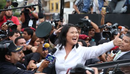 Keiko Fujimori, after voting in Lima on Sunday.