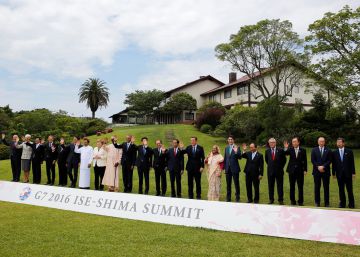 Participantes en la reuni&oacute;n del del G-7 en Jap&oacute;n.